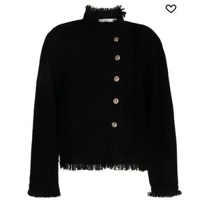 More‎ in Love black button-down knitted fringe  jacket size S